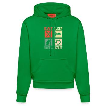 Eat Sleep Paintball Repeat Paintballer Tactical Pl - Organic Fitted Hoodie Made in EU - City Green - Vorne
