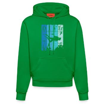 Scuba Diver Periodensystem Elemente Retro - Organic Fitted Hoodie Made in EU - City Green - Vorne