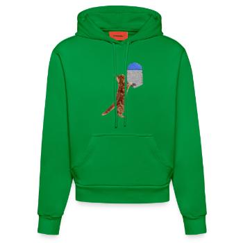 Chat Atteignant Une Boule De Laine Dans Votre Fausse Poche Fun - Sweat à capuche bio ajusté fabriqué en UE - City Green - Devant