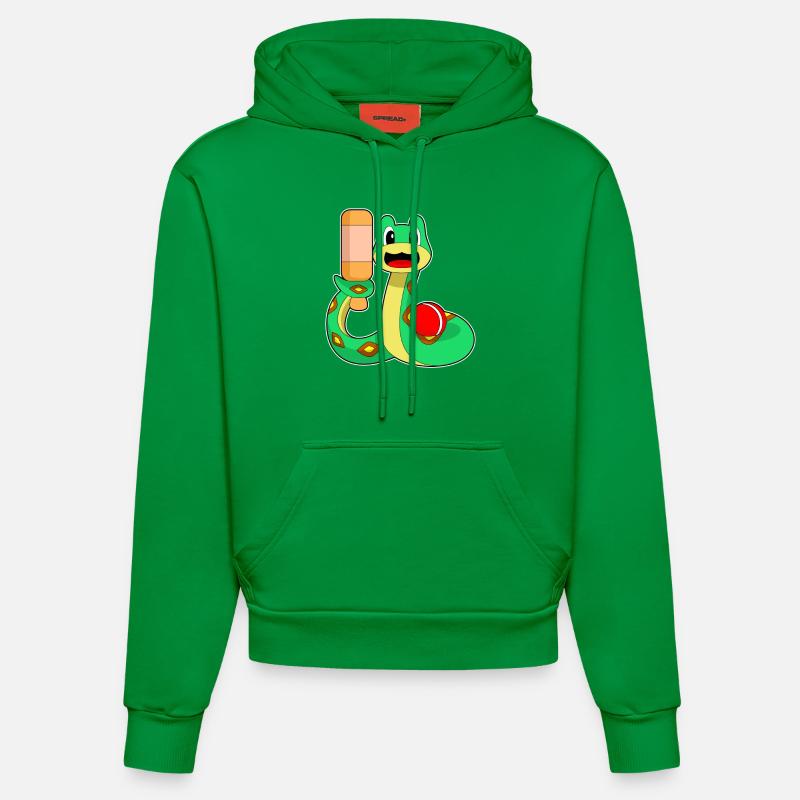 Serpent Cricket Batte de cricket - Sweat à capuche bio ajusté fabriqué en UE - City Green