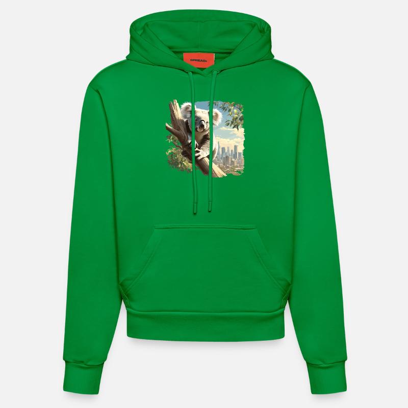 Koalas Koala - Sweat à capuche bio ajusté fabriqué en UE - City Green