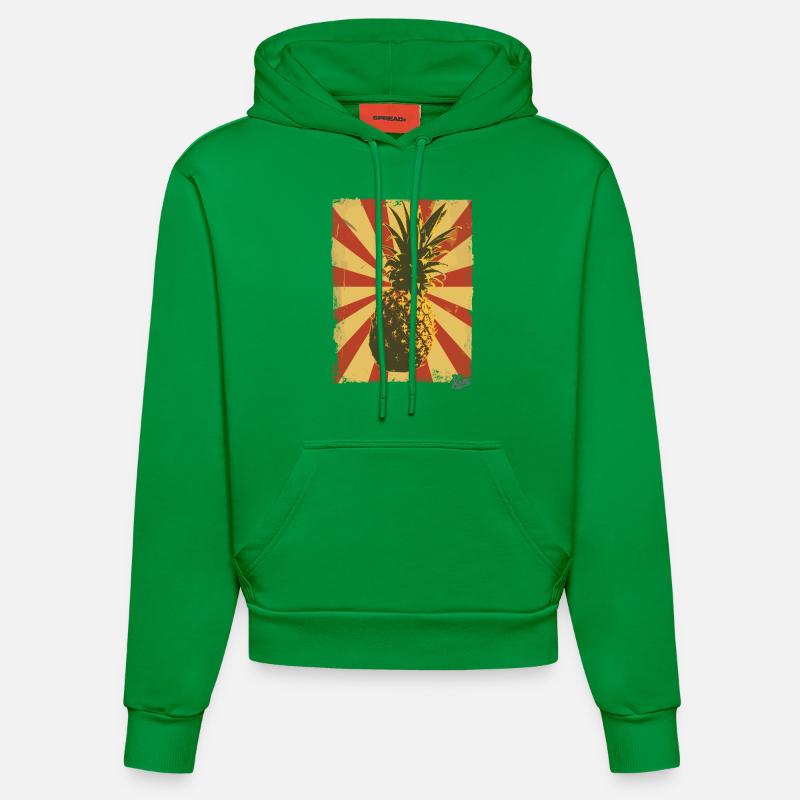 Ananas de style propagande - Sweat à capuche bio ajusté fabriqué en UE - City Green