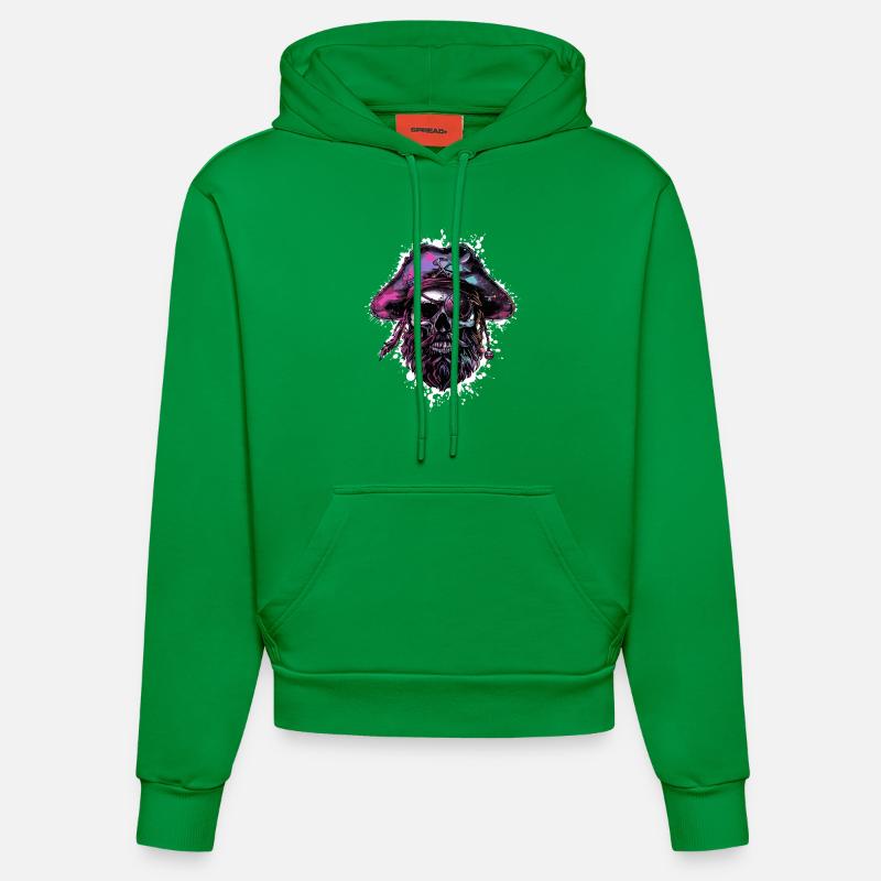 Capitaine Crâne de pirate - Sweat à capuche bio ajusté fabriqué en UE - City Green
