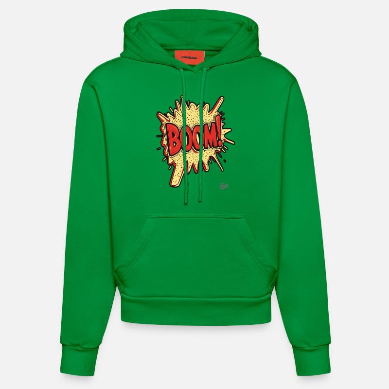 Boom - Explosion de bande dessinée - Sweat à capuche bio ajusté fabriqué en UE - City Green