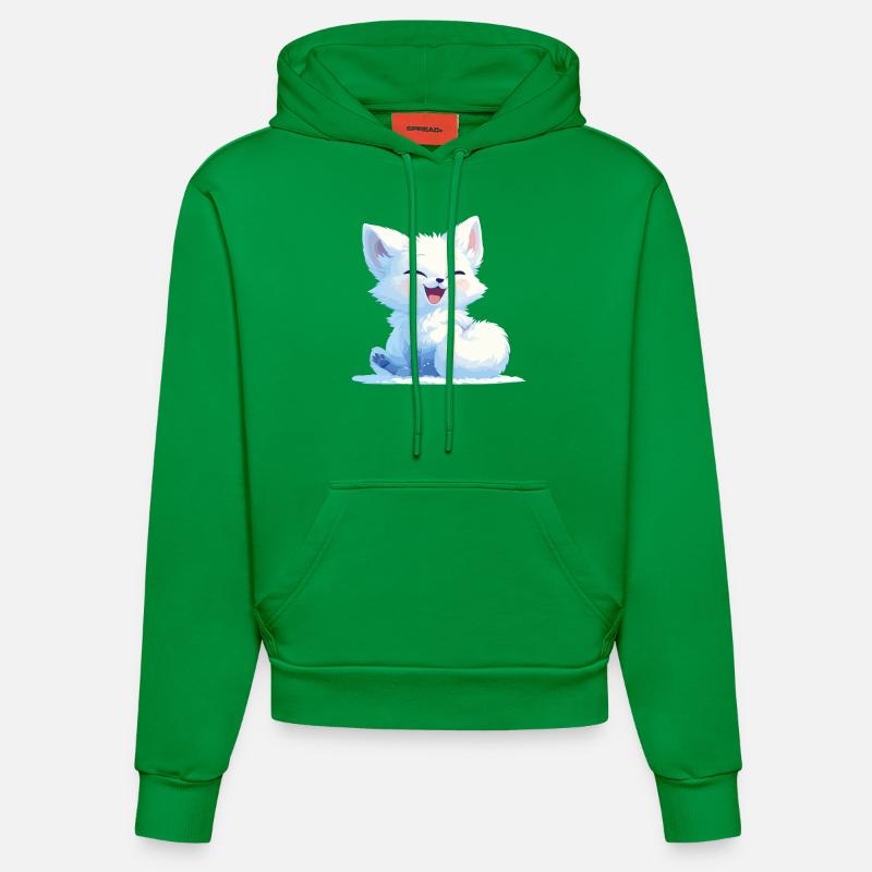 Renard arctique Polarfüchse Polarfuchs - Sweat à capuche bio ajusté fabriqué en UE - City Green