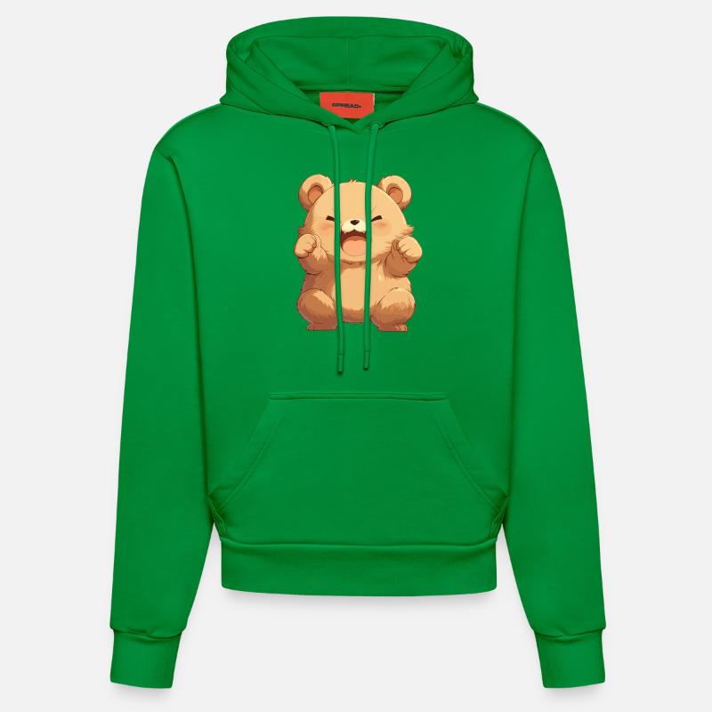 Ours Bären Bär - Sweat à capuche bio ajusté fabriqué en UE - City Green