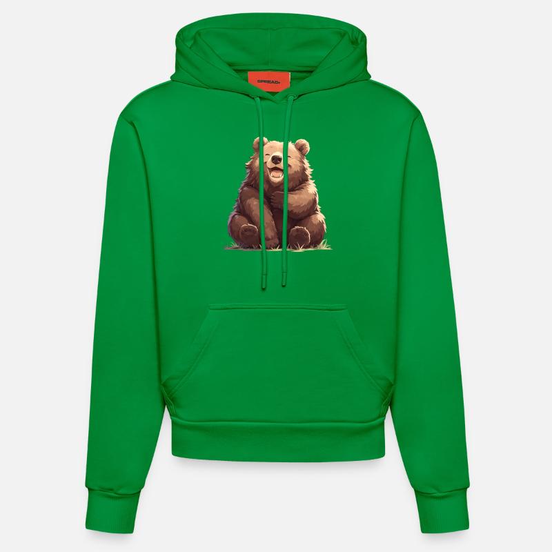 Ours Bären Bär - Sweat à capuche bio ajusté fabriqué en UE - City Green