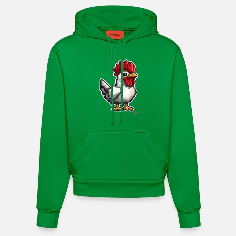 Poulet et coq fermiers - Sweat à capuche bio ajusté fabriqué en UE - City Green