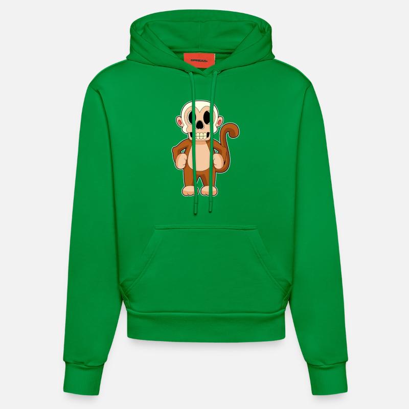 Singe Crâne d’Halloween - Sweat à capuche bio ajusté fabriqué en UE - City Green