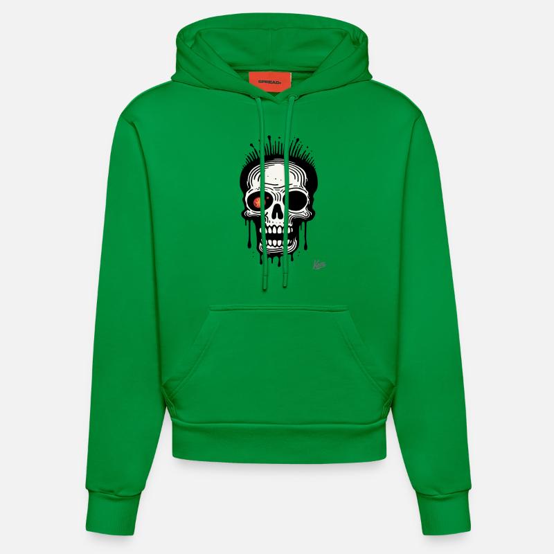 So Freaky : Crâne rieur - Sweat à capuche bio ajusté fabriqué en UE - City Green