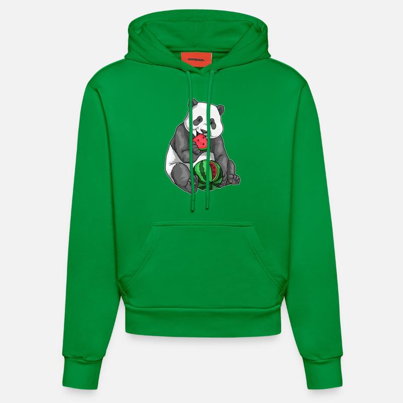 Panda Pastèque - Sweat à capuche bio ajusté fabriqué en UE - City Green