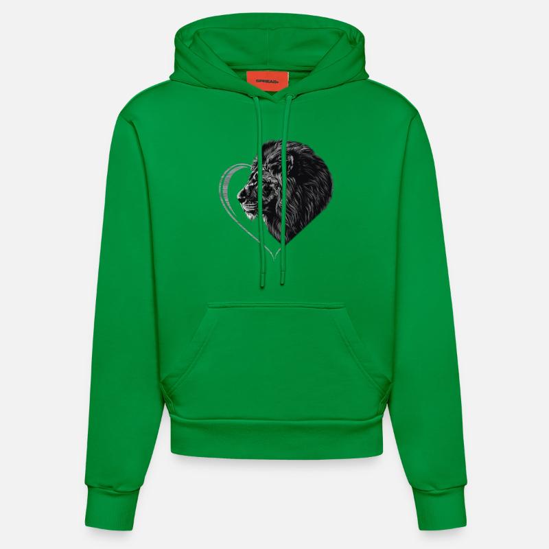 Lion - Sweat à capuche bio ajusté fabriqué en UE - City Green