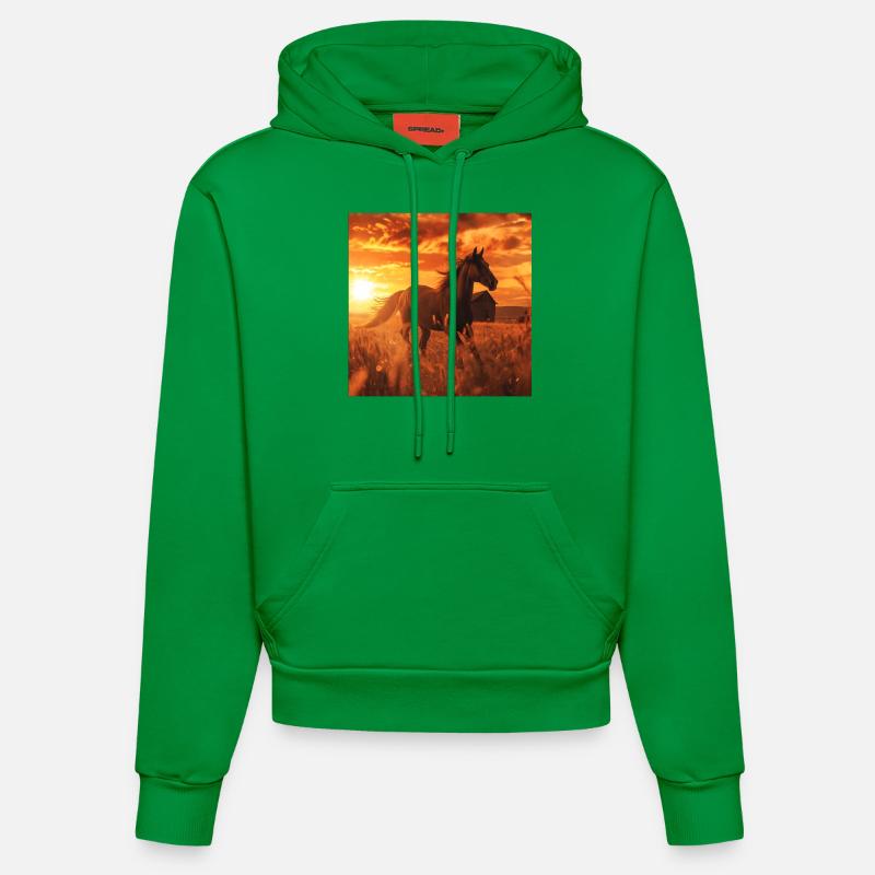 Cheval - Sweat à capuche bio ajusté fabriqué en UE - City Green