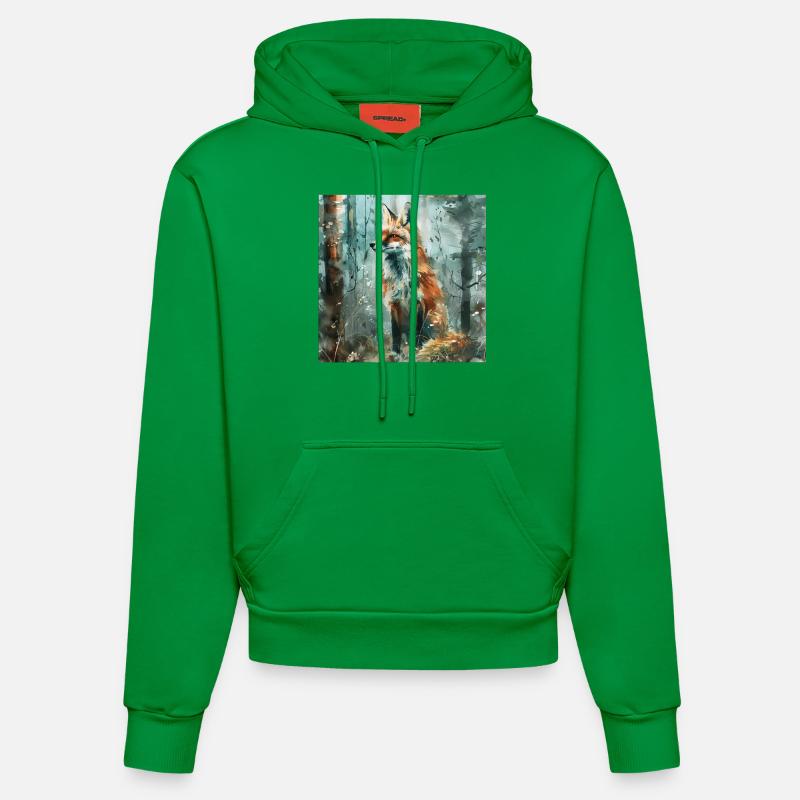 Renard - Sweat à capuche bio ajusté fabriqué en UE - City Green
