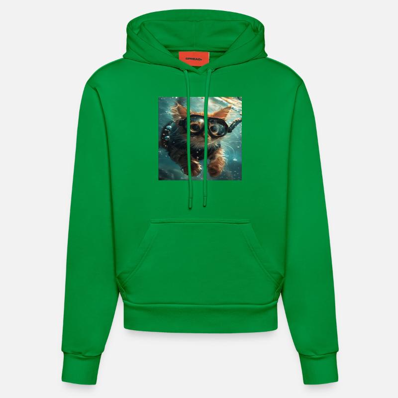 Chat - Sweat à capuche bio ajusté fabriqué en UE - City Green