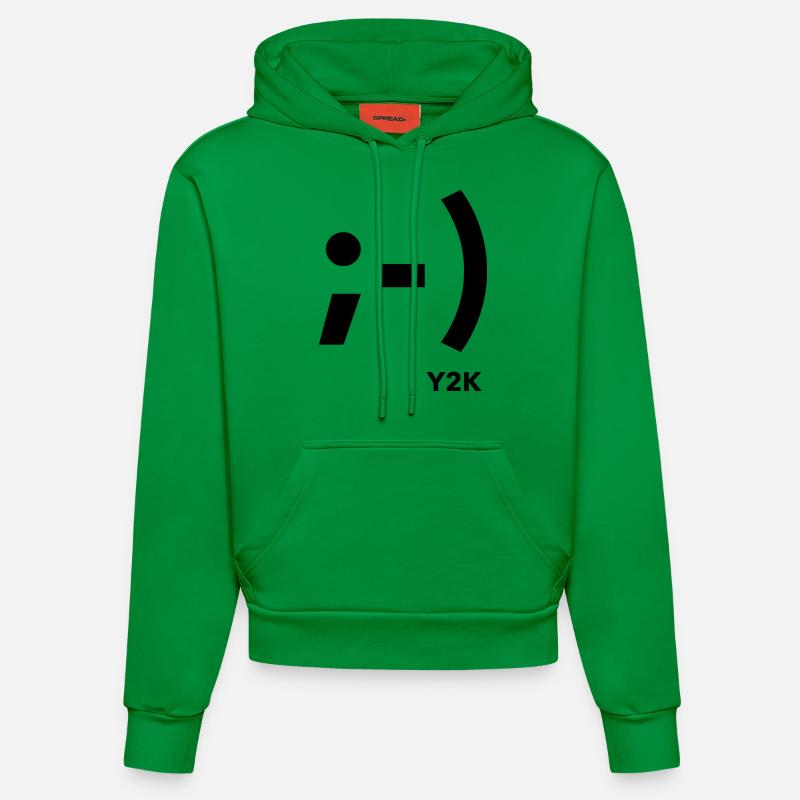 Clin d’œil Sourire Y2k Noir - Sweat à capuche bio ajusté fabriqué en UE - City Green