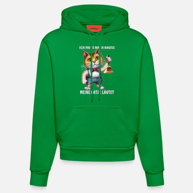 MES BAGUES DE CHAT - Sweat à capuche bio ajusté fabriqué en UE - City Green
