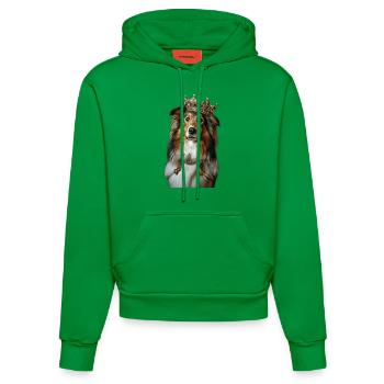 Chien de berger Shetland - Sweat à capuche bio ajusté fabriqué en UE - City Green - Devant
