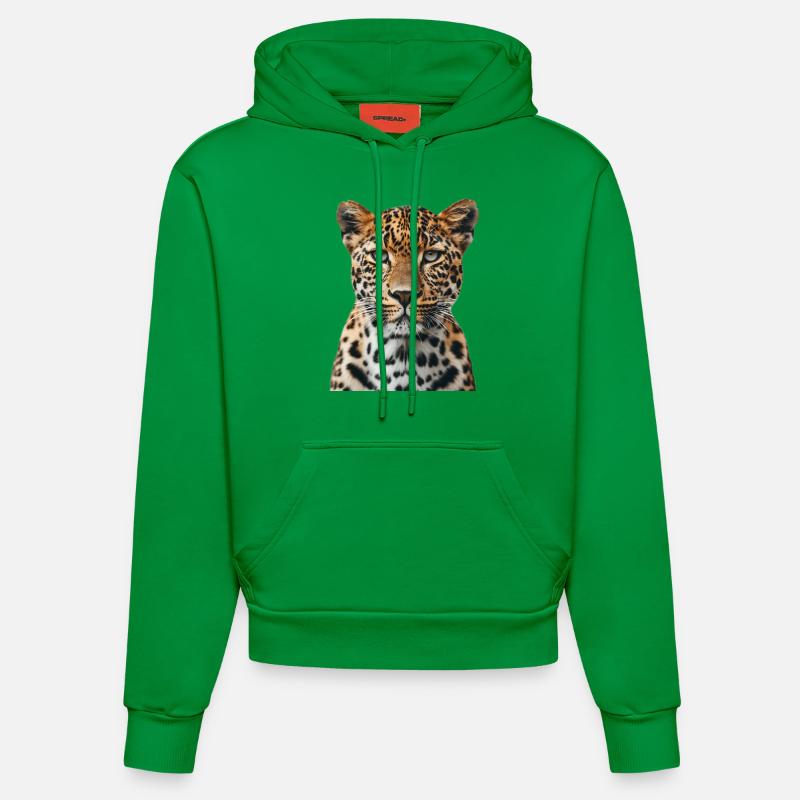 Léopard - Sweat à capuche bio ajusté fabriqué en UE - City Green