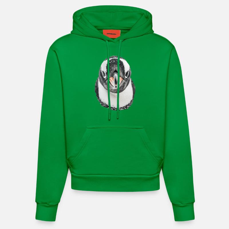 Penguin - Organic Fitted Hoodie Made in EU - City Green