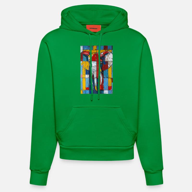 Éléphant - Sweat à capuche bio ajusté fabriqué en UE - City Green