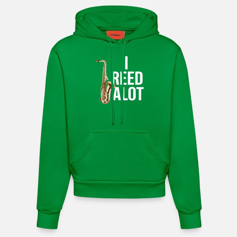 Saxophone Saxophone - Sweat à capuche bio ajusté fabriqué en UE - City Green