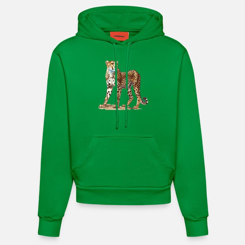 Guépard Geparde Gepard - Sweat à capuche bio ajusté fabriqué en UE - City Green