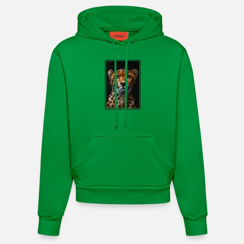 Guépard Geparde Gepard - Sweat à capuche bio ajusté fabriqué en UE - City Green