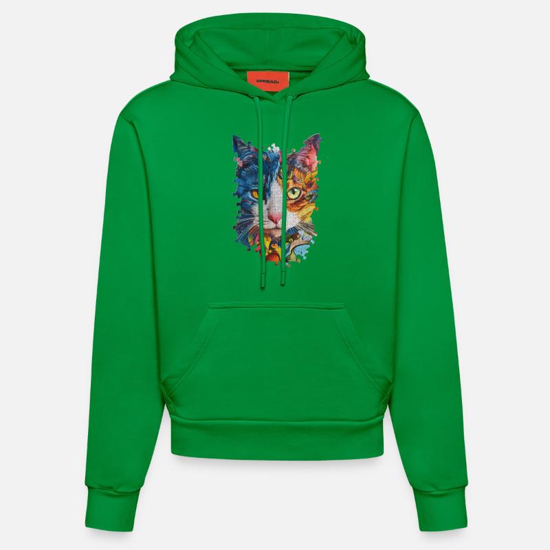 Chat - Sweat à capuche bio ajusté fabriqué en UE - City Green