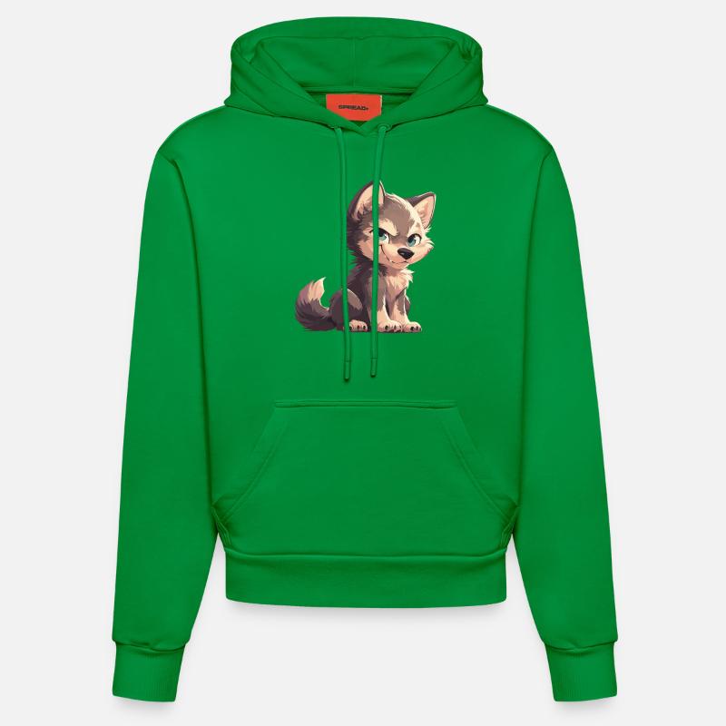 Loups Loup - Sweat à capuche bio ajusté fabriqué en UE - City Green