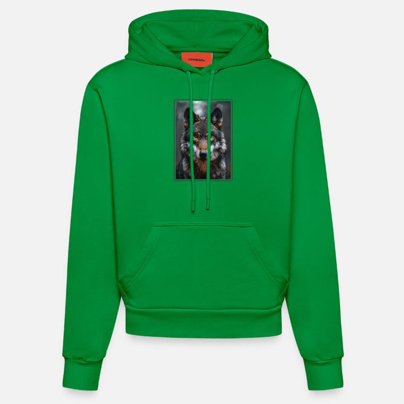 Loups Loup - Sweat à capuche bio ajusté fabriqué en UE - City Green