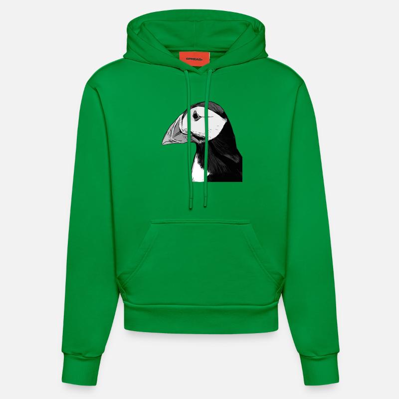 Papageientaucher - Macareux - Sweat à capuche bio ajusté fabriqué en UE - City Green