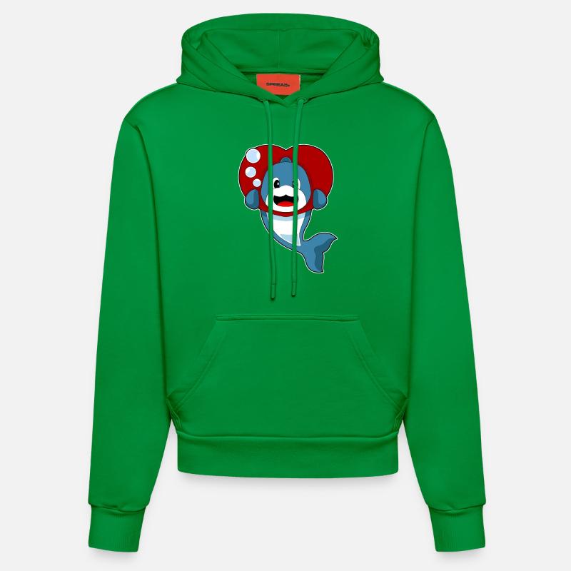 Cœur de dauphin - Sweat à capuche bio ajusté fabriqué en UE - City Green