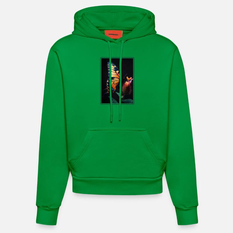 papillon papillons papillon papillon - Sweat à capuche bio ajusté fabriqué en UE - City Green