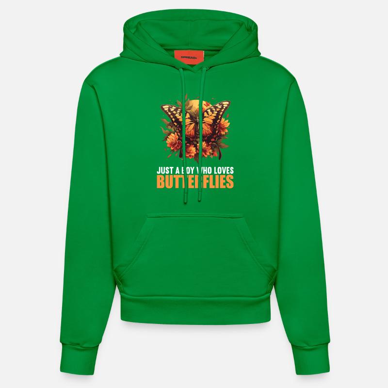papillon papillons papillon papillon - Sweat à capuche bio ajusté fabriqué en UE - City Green