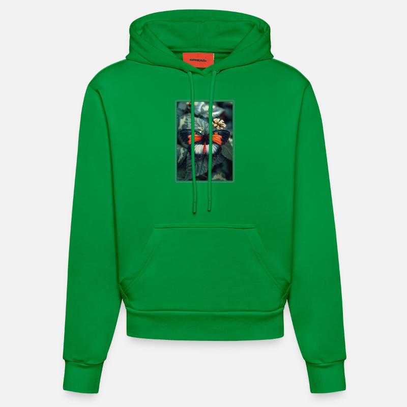 papillon papillons papillon papillon - Sweat à capuche bio ajusté fabriqué en UE - City Green