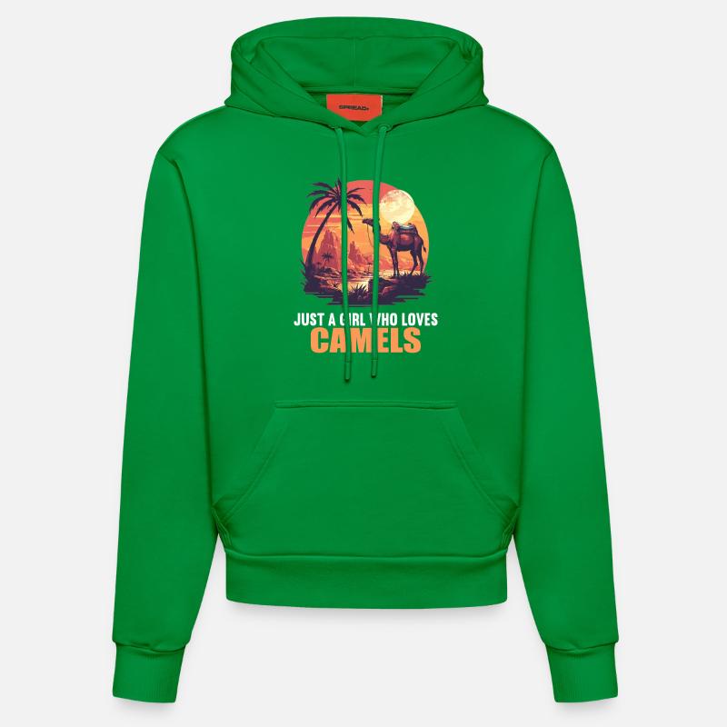 Chameau Kamele Kamel - Sweat à capuche bio ajusté fabriqué en UE - City Green