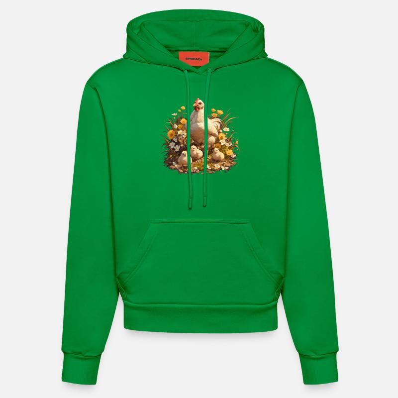 Coq Coqs Coq - Sweat à capuche bio ajusté fabriqué en UE - City Green