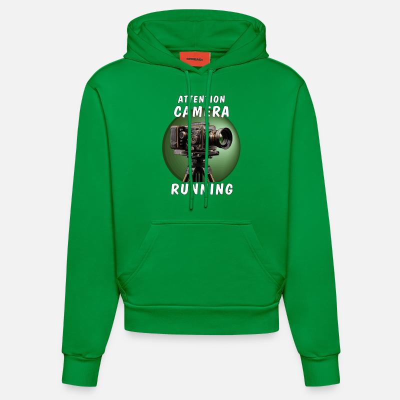 ATTENTION CAMÉRA EN MARCHE - Sweat à capuche bio ajusté fabriqué en UE - City Green