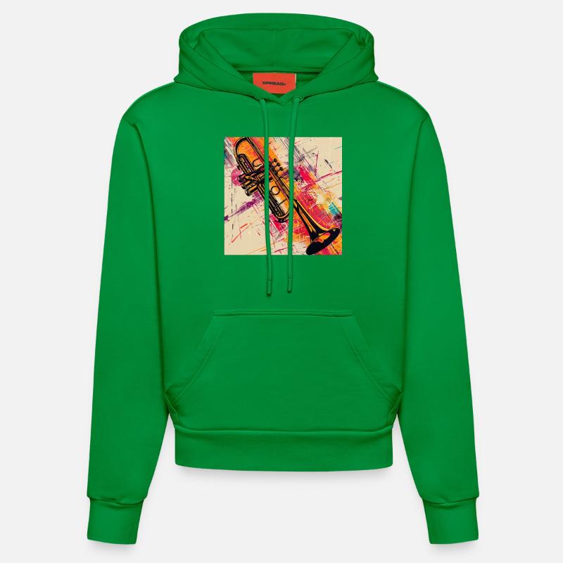 Trompette - Sweat à capuche bio ajusté fabriqué en UE - City Green