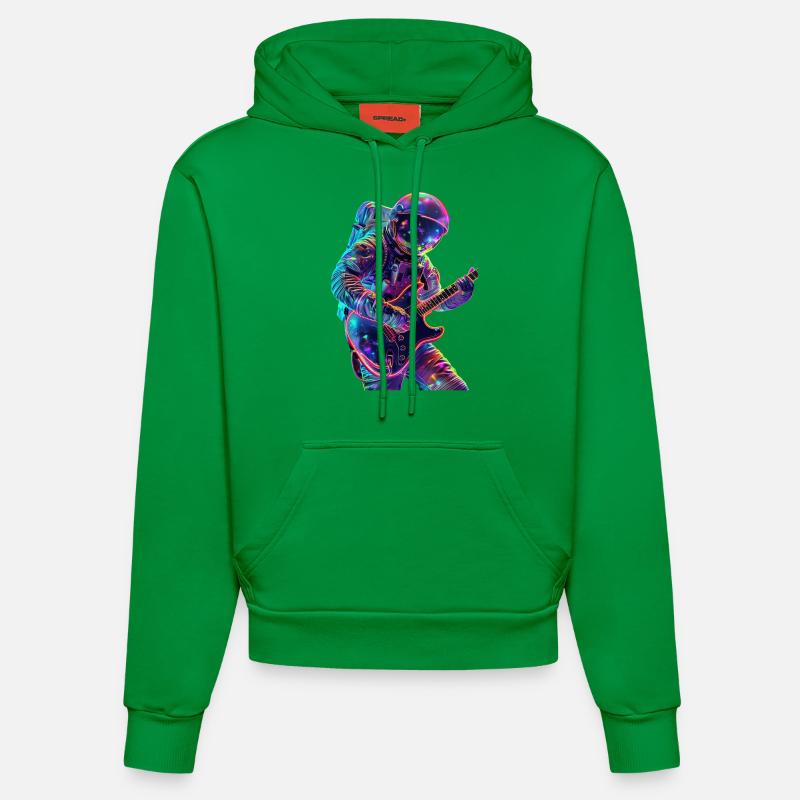 Guitare astronaute - Sweat à capuche bio ajusté fabriqué en UE - City Green