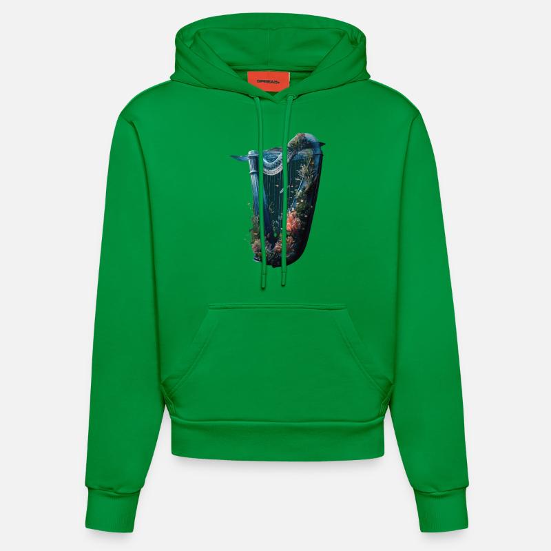Harpe à poisson - Sweat à capuche bio ajusté fabriqué en UE - City Green