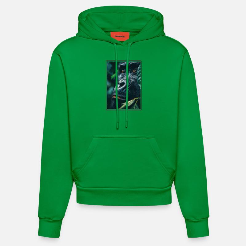 Gorilles Gorilles - Sweat à capuche bio ajusté fabriqué en UE - City Green