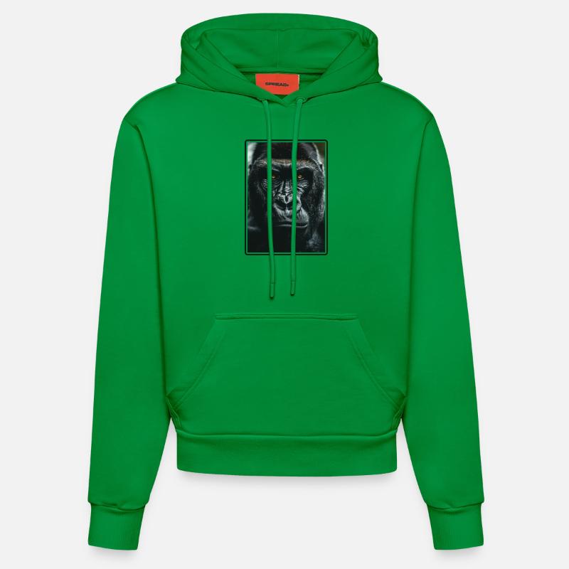 Gorilles Gorilles - Sweat à capuche bio ajusté fabriqué en UE - City Green