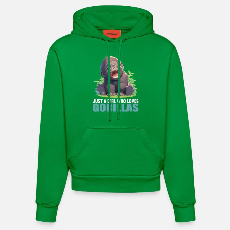 Gorilles Gorilles - Sweat à capuche bio ajusté fabriqué en UE - City Green