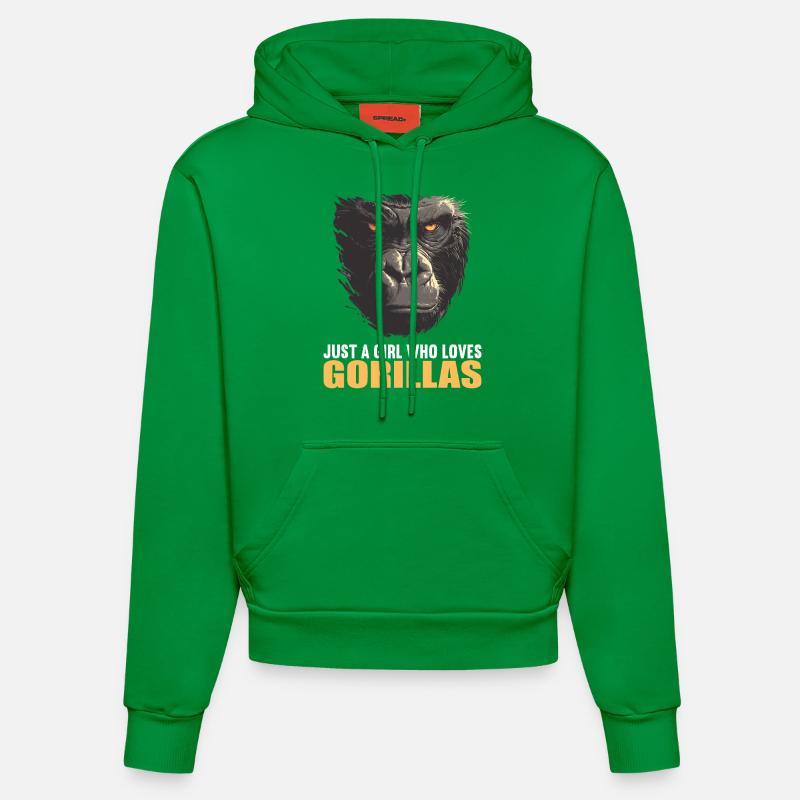 Gorilles Gorilles - Sweat à capuche bio ajusté fabriqué en UE - City Green