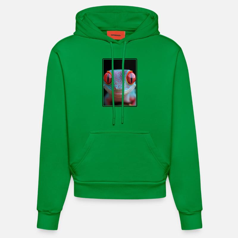 Geckos Geckos - Sweat à capuche bio ajusté fabriqué en UE - City Green