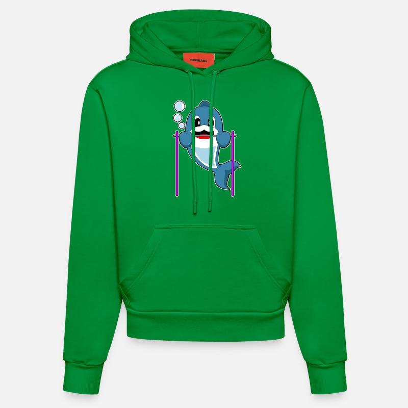 Dauphin Bodybuilder Tractions - Sweat à capuche bio ajusté fabriqué en UE - City Green