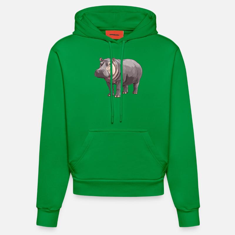 Hippopotame Hippopotame - Sweat à capuche bio ajusté fabriqué en UE - City Green
