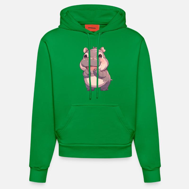 Hippopotame Hippopotame - Sweat à capuche bio ajusté fabriqué en UE - City Green